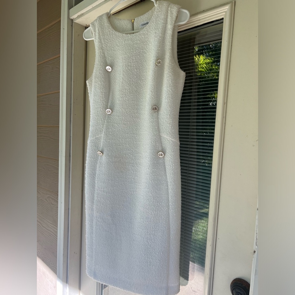 White textured Calvin Klein Dress sz6